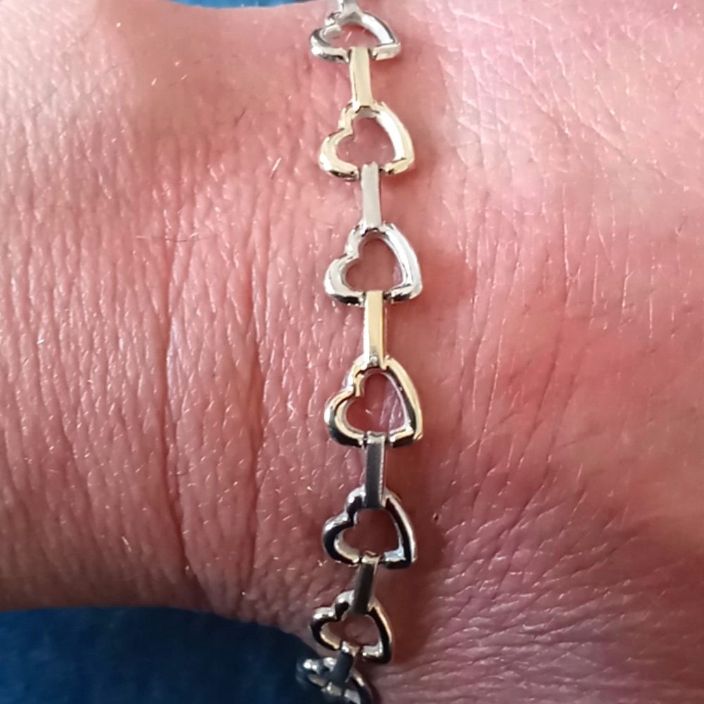 Sterling silver and 10k gold bracelet.